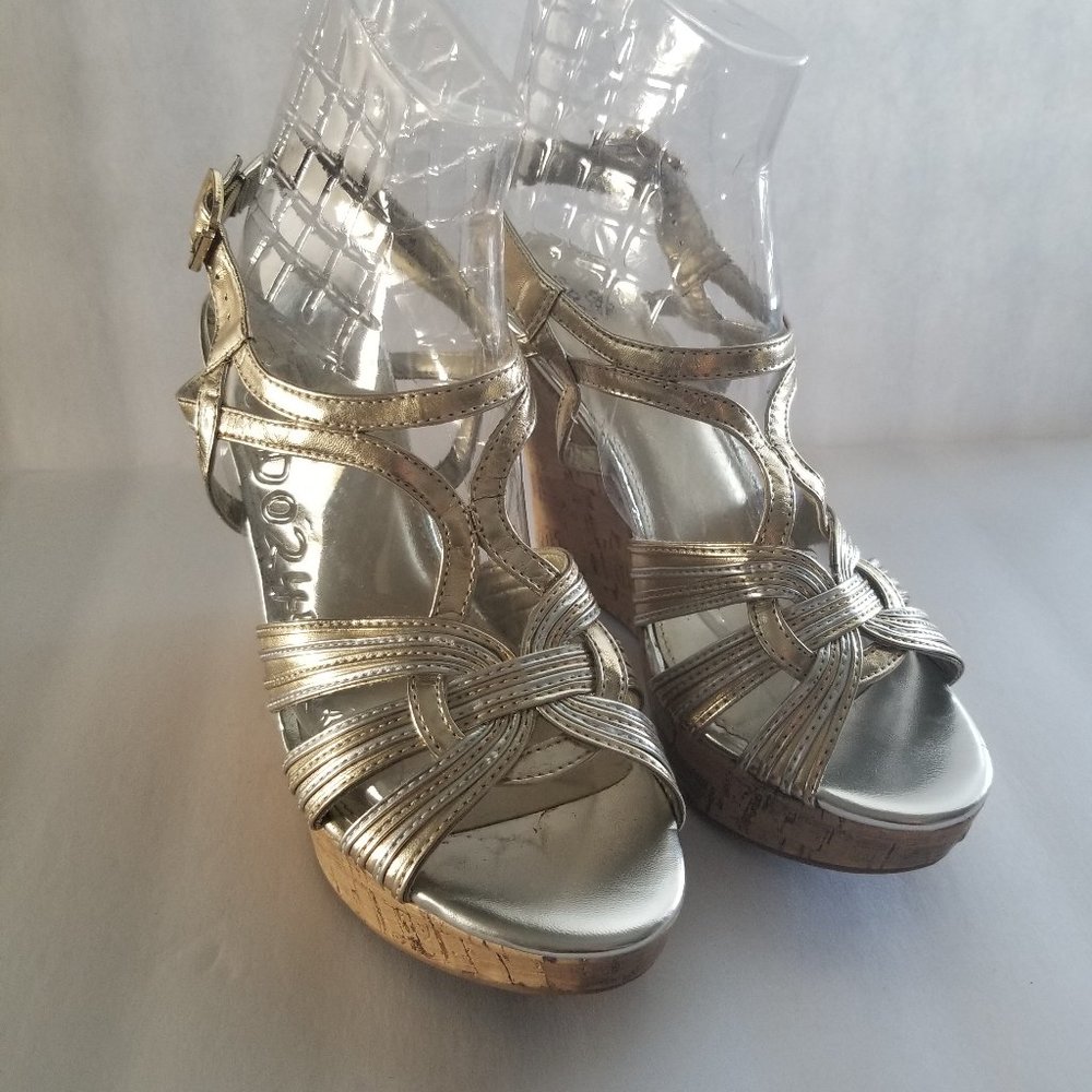 Sbicca Champagne Wedge Sandals
